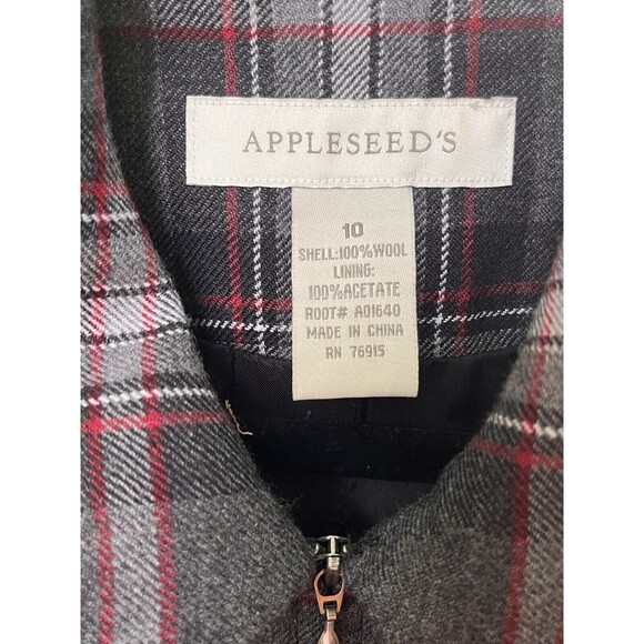 Appleseeds Wool Plaid Jacket Womens 10 Gray Clueless Preppy Academia Outlander - Picture 6 of 9